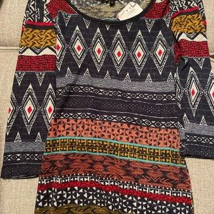 Ambiance Aztec long sleeves dress